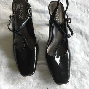 Franco Sarto black patent shoes